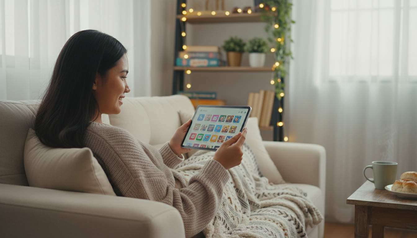 Various games displayed on devices