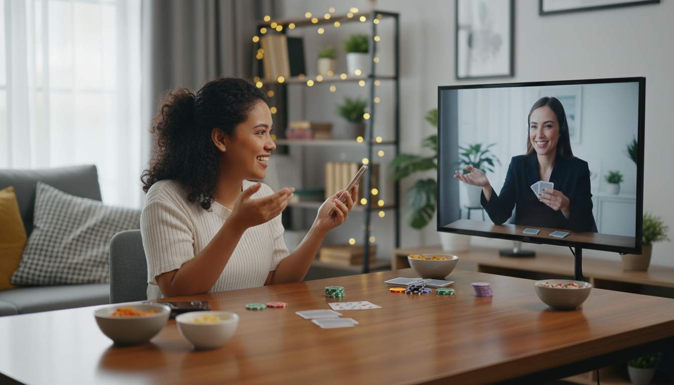 Live dealer engaging with players